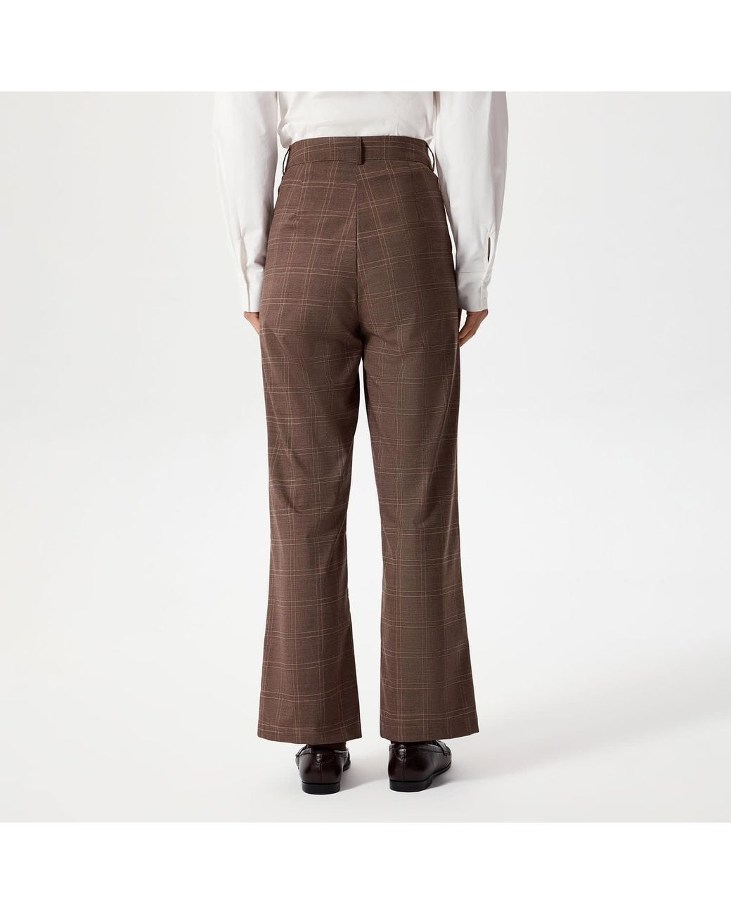 Thisisu Collection Brown Romy Pleated Plaid Trousers –