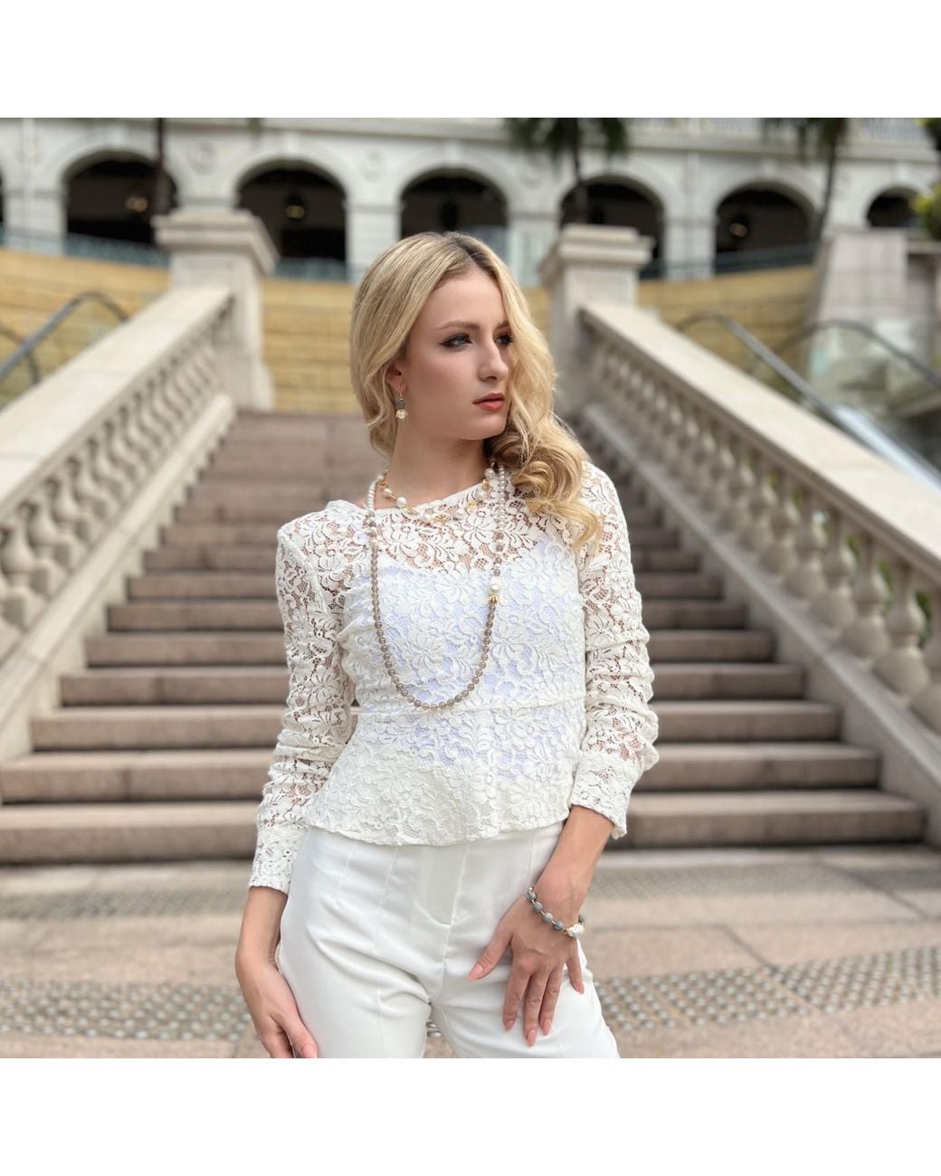 Farra Metallic Freshwater Pearls And Agate With Baroque Pearls Long Necklace