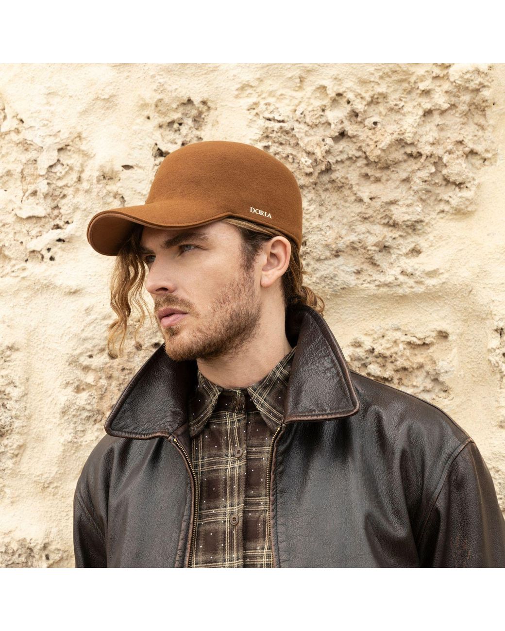 DORIA 1905 Brown Wool Felt Baseball Cap for men