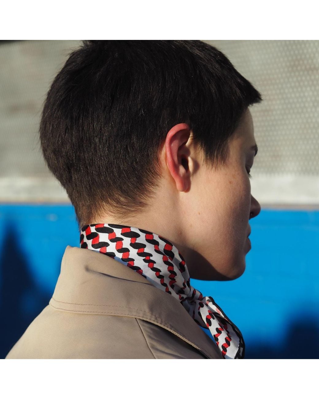 Richard Allan London Red Dash Silk Neckerchief