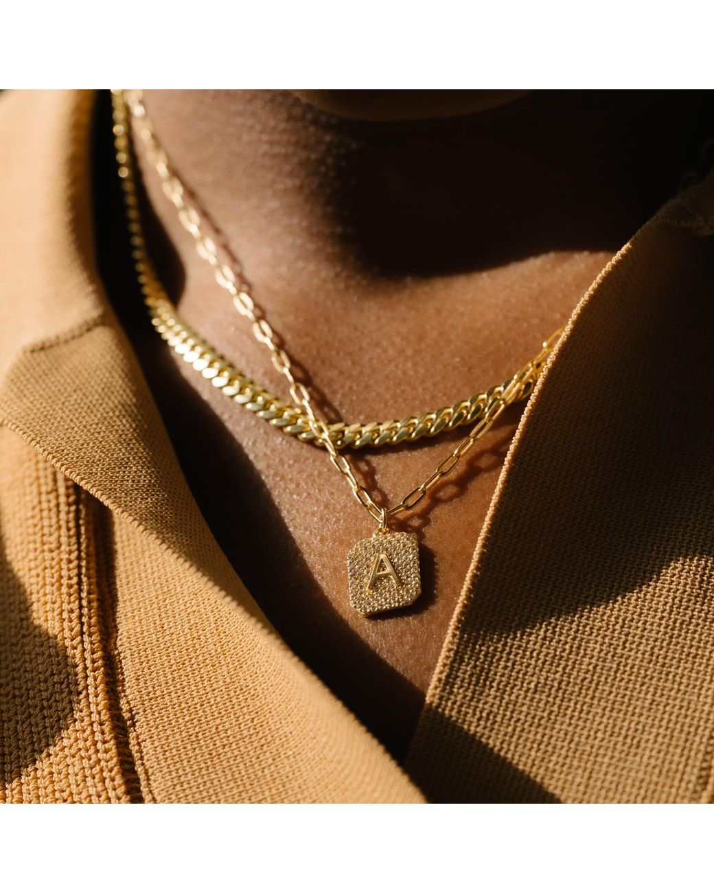 Argento Vivo Metallic The Pave Initial Dog Tag