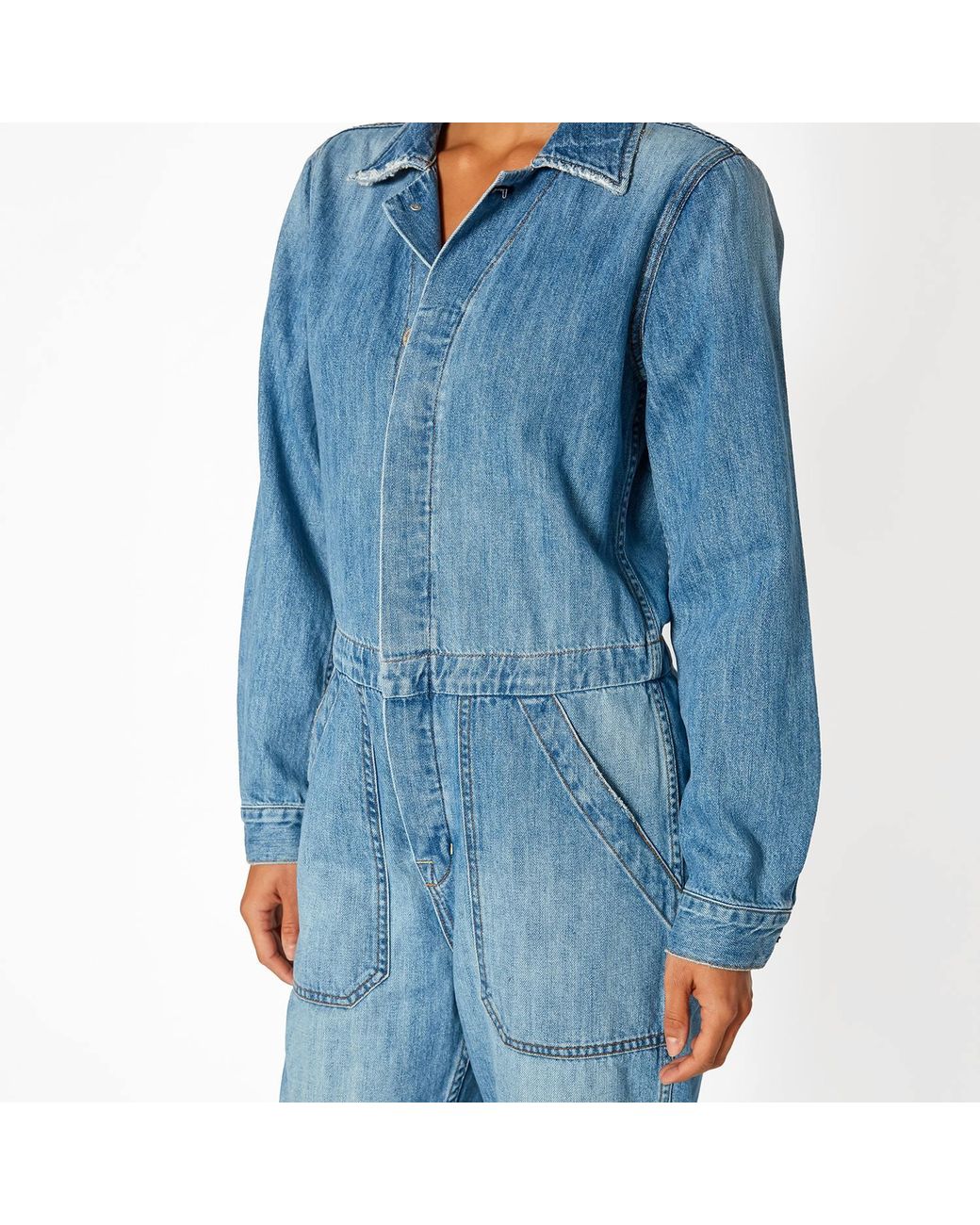 NOEND Blue Yanni Cropped Jumpsuit