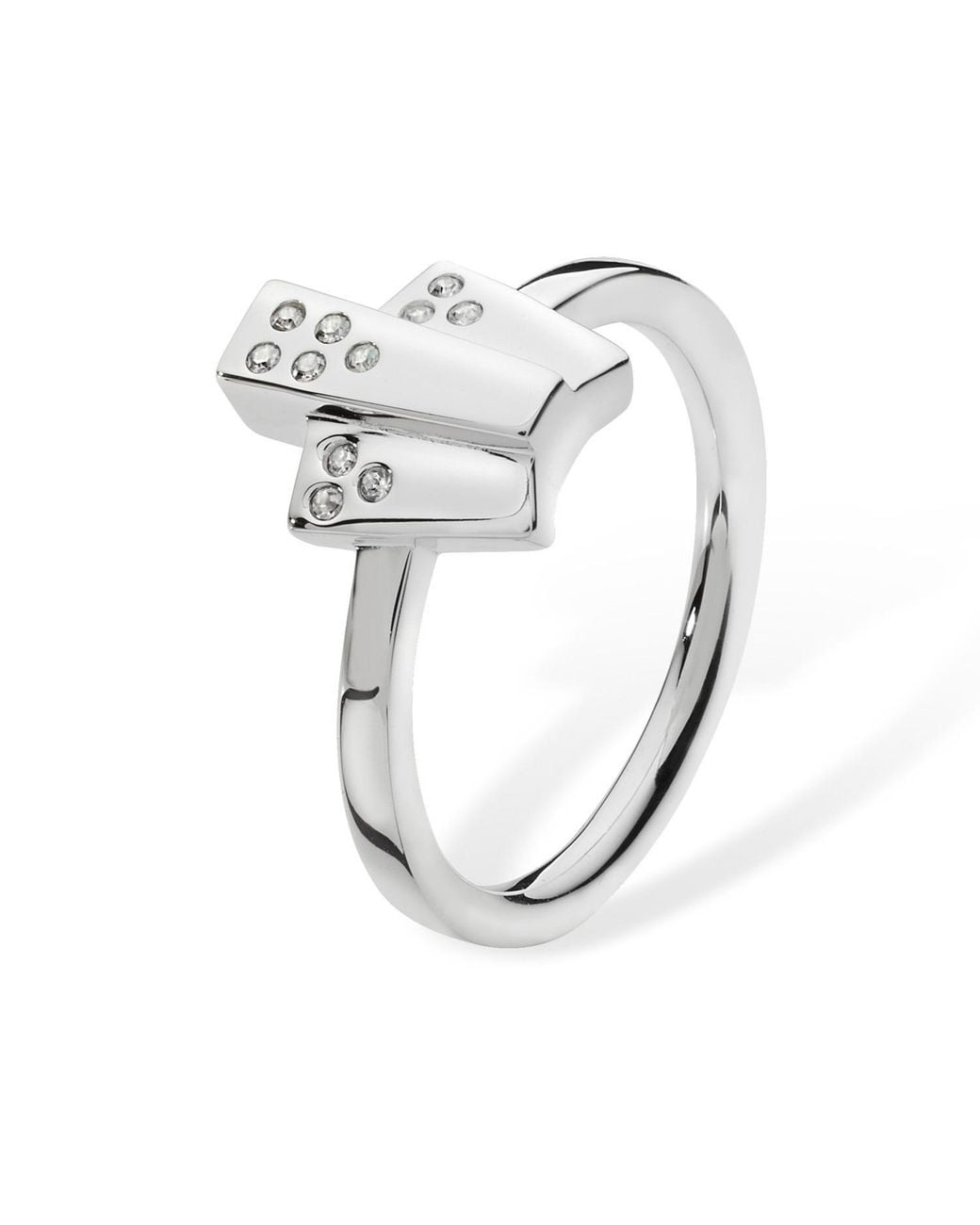 Lucy Quartermaine Metallic Art Deco Triple Layer Ring