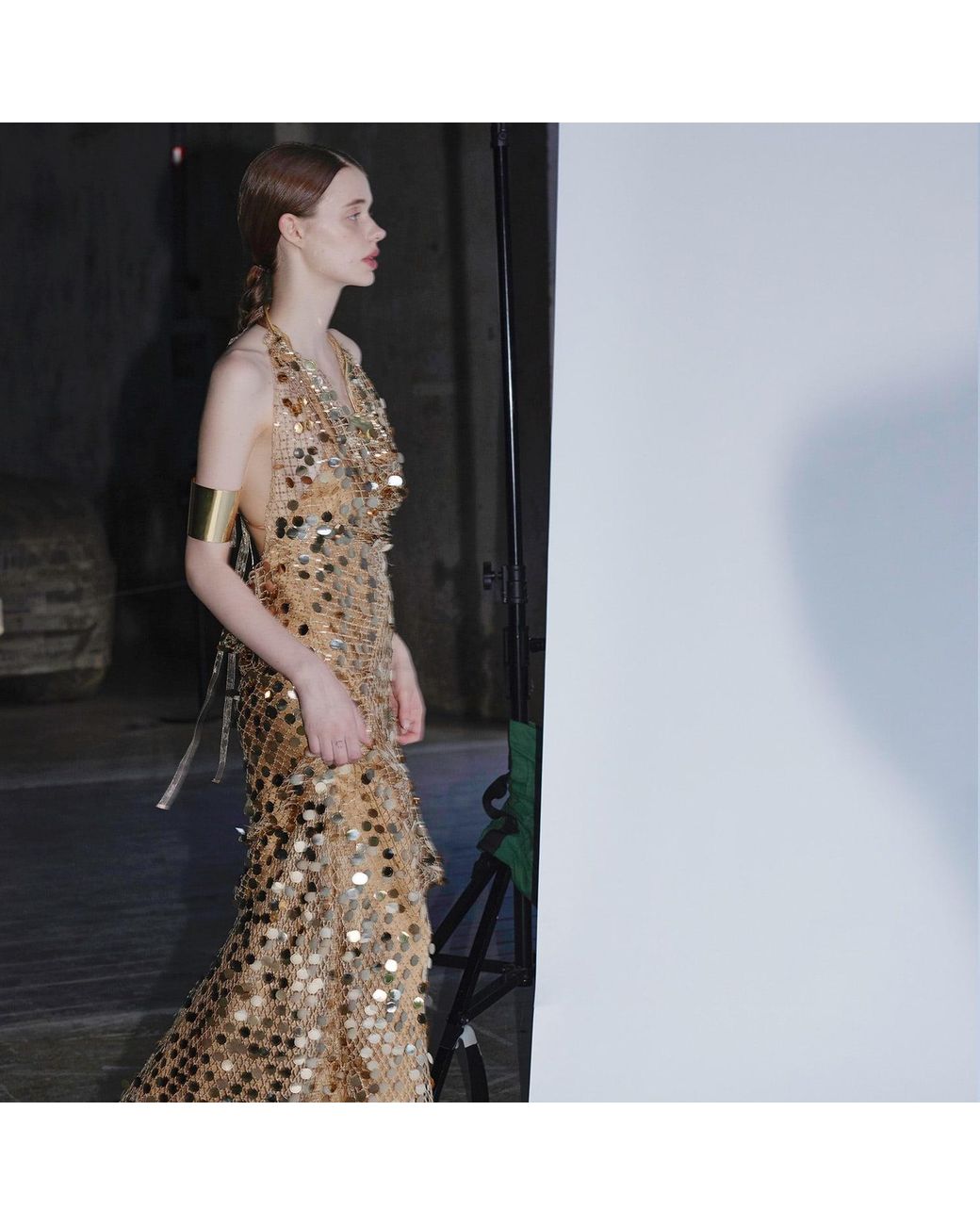 Belsize25 Metallic Mayfair Series – Mesh Sequinned Halterneck Evening Gown