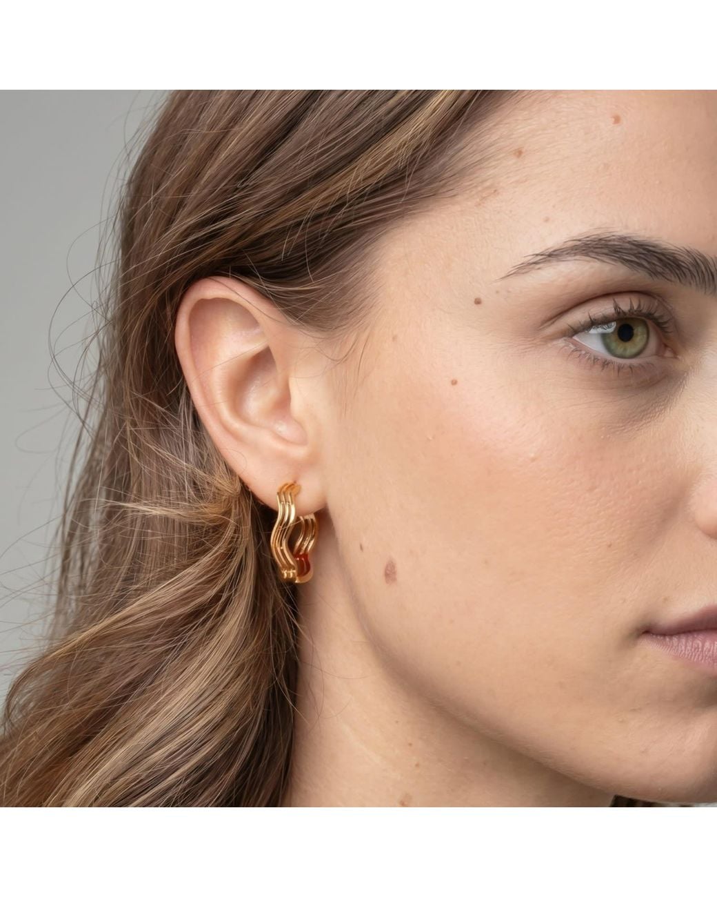 Uchi and Soto Metallic Nami Wave Earrings