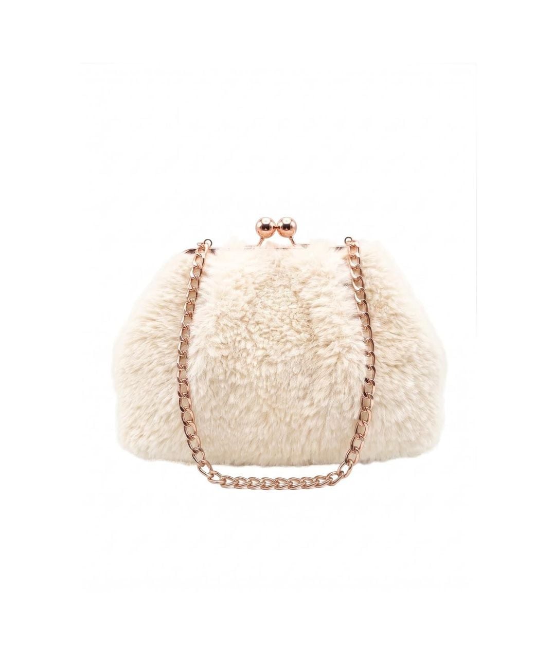 Nooki Design Natural Booba Faux Fur Clutch Bag