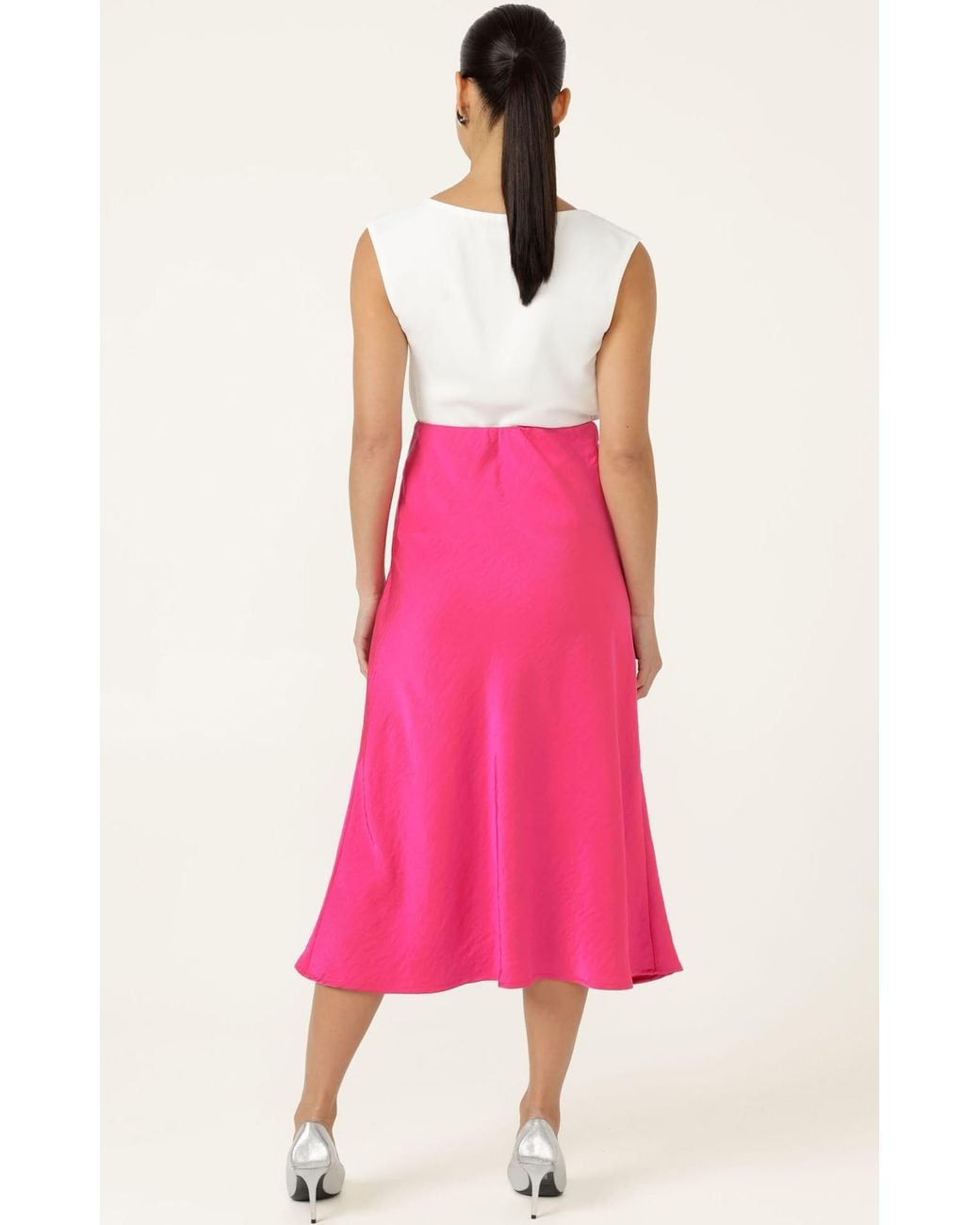 SACHA DRAKE Pink Luxe Bias Midi Skirt