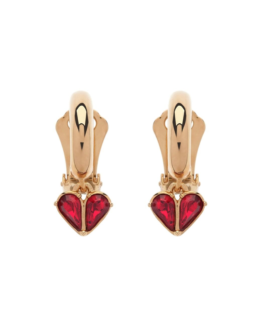 Emma Holland Jewellery Metallic Ruby Heart & Hoop Clip Earrings