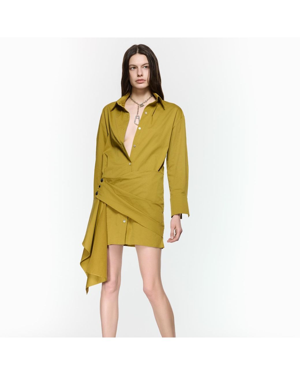 Mirimalist Yellow Eddy Mustard Shirt Dress
