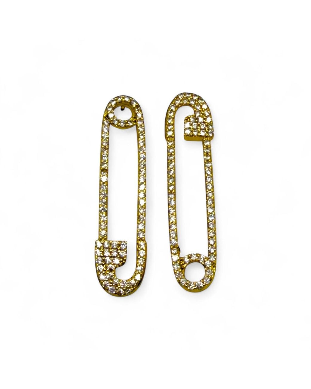 Jagged Halo Jewelry Metallic Safety Pin Earrings