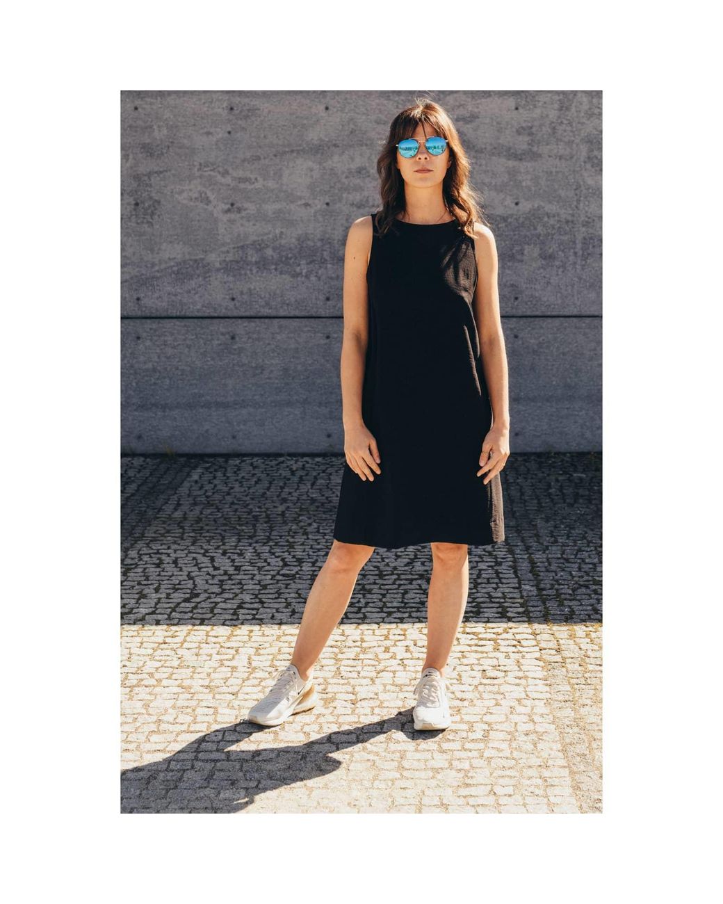Oh!Zuza Black Echo Viscose Midi Dress With Pockets –