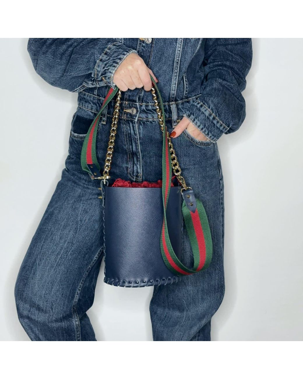 Ruj Heritage Blue Bucket Bag Midnight