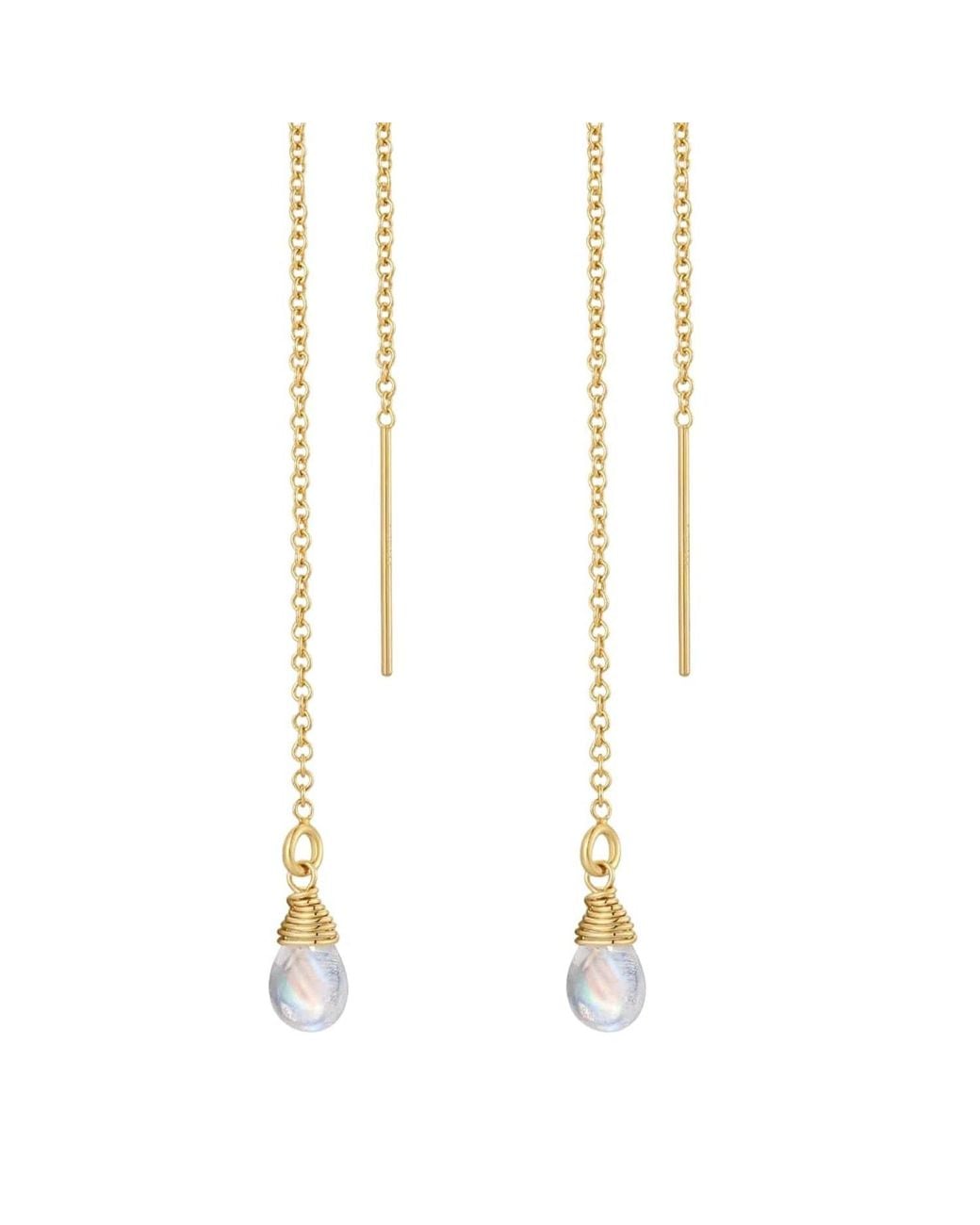 Katy Faye Metallic Neutrals Skye Moonstone Earrings