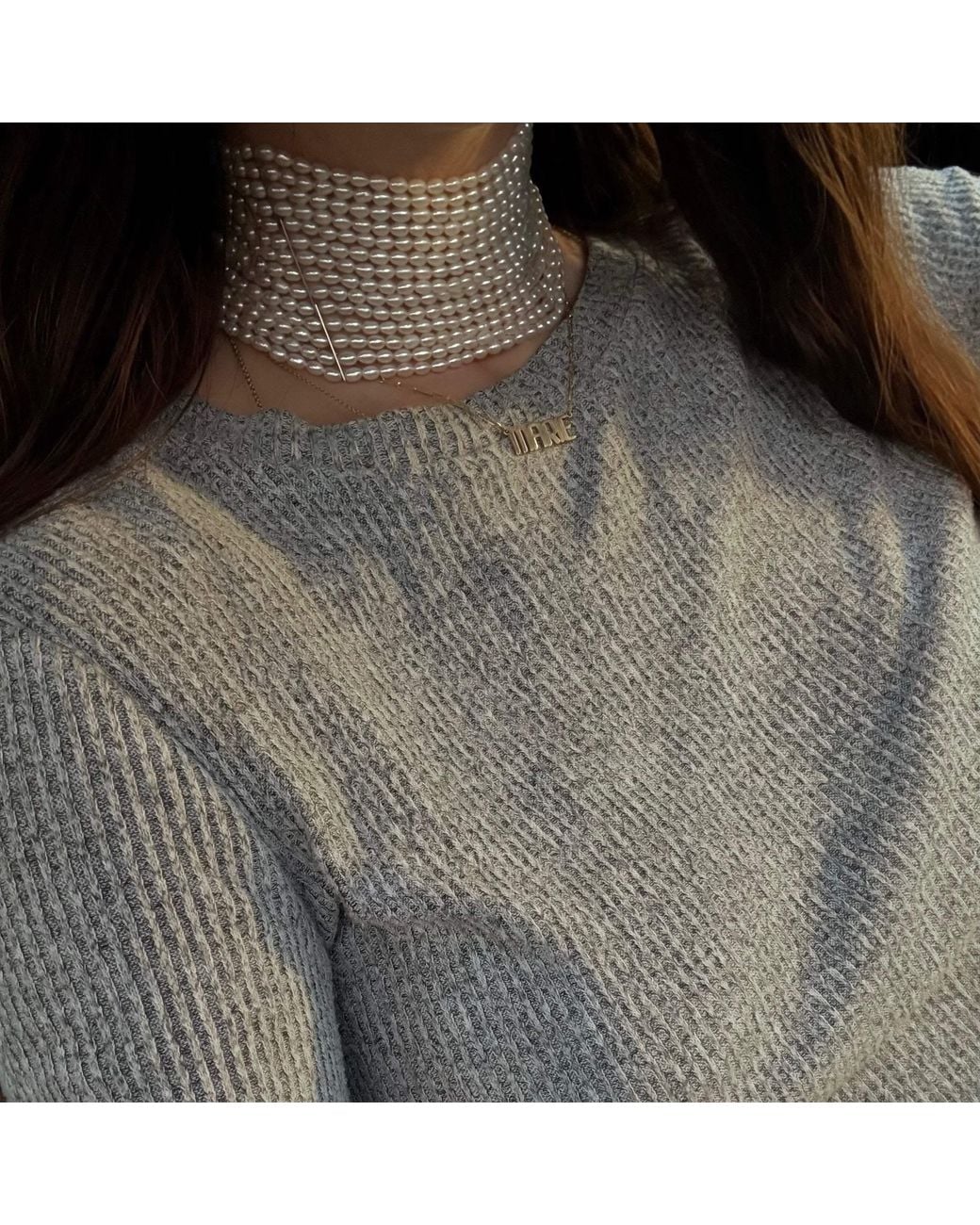 Leni James Natural The London Maxi Pearl Choker Necklace