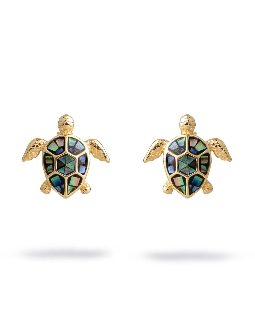 Ebru Jewelry Metallic Ocean Spirit Turtle Pearl Stud Earrings