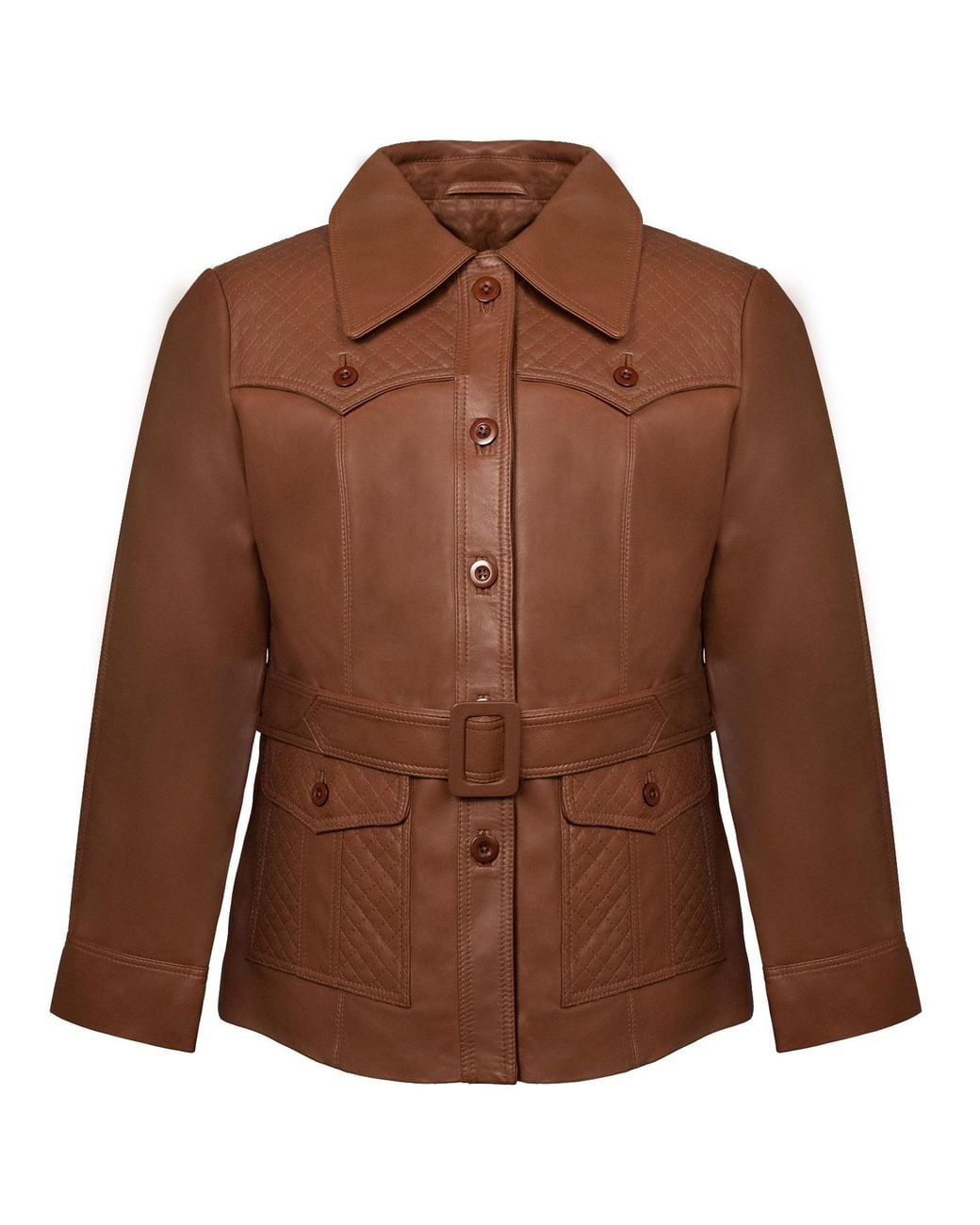 Zasta Studio Brown Old Fashioned Leather Trench Jacket