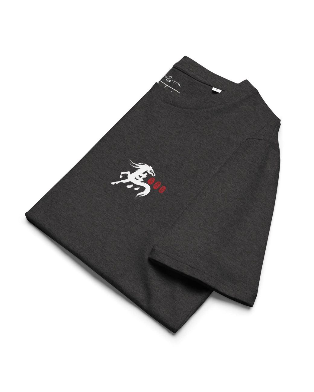 Anchor and Crew Black Heather Ten Chinese Year Of The Horse Editions Organic Cotton T-Shirt