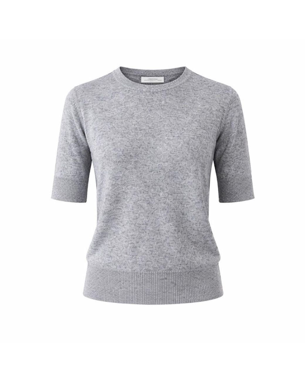 Nuvv Collection Gray Short Sleeve Wool & Cashmere Blend Sweater – Premium Italian Yarn