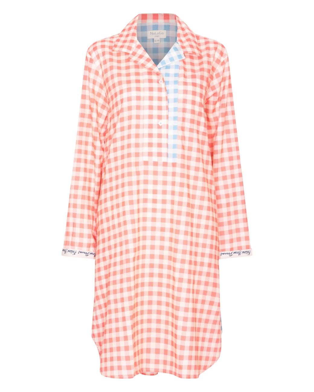 NoLoGo-chic Pink Gingham Nightwear Nightshirt Cotton
