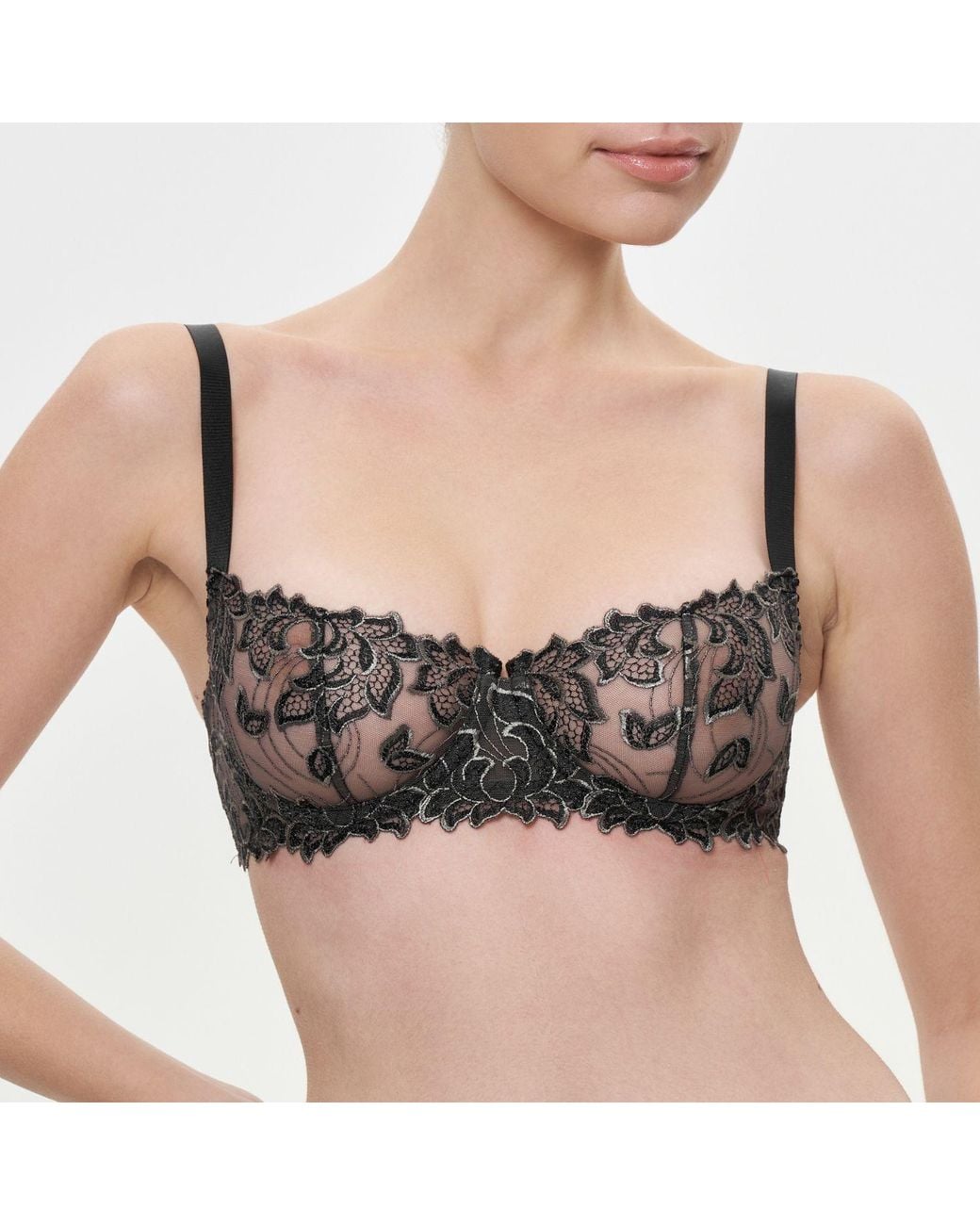 Daily Underwear Black Bra Ivory