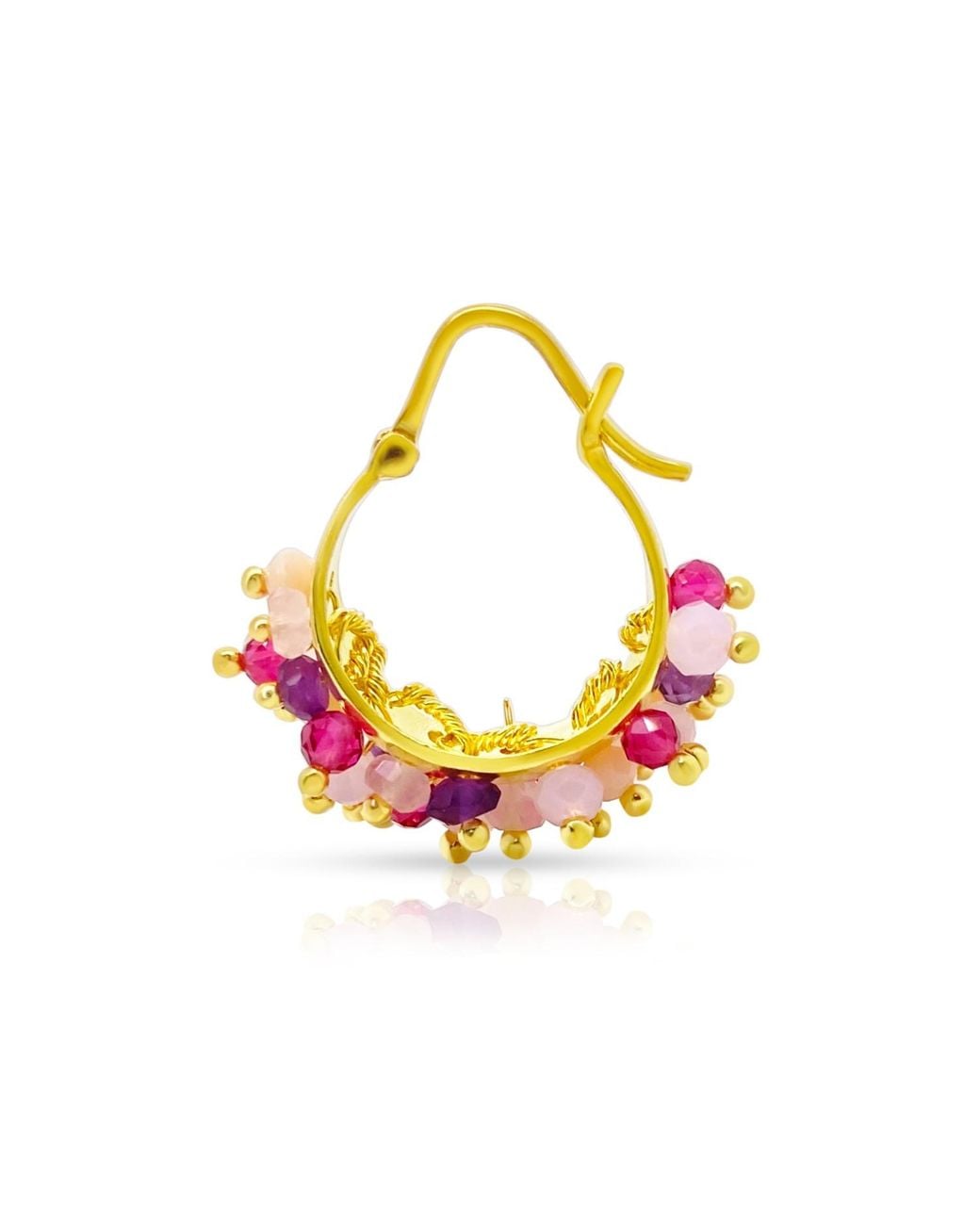GEM BAZAAR Metallic Bejewelled Hoops