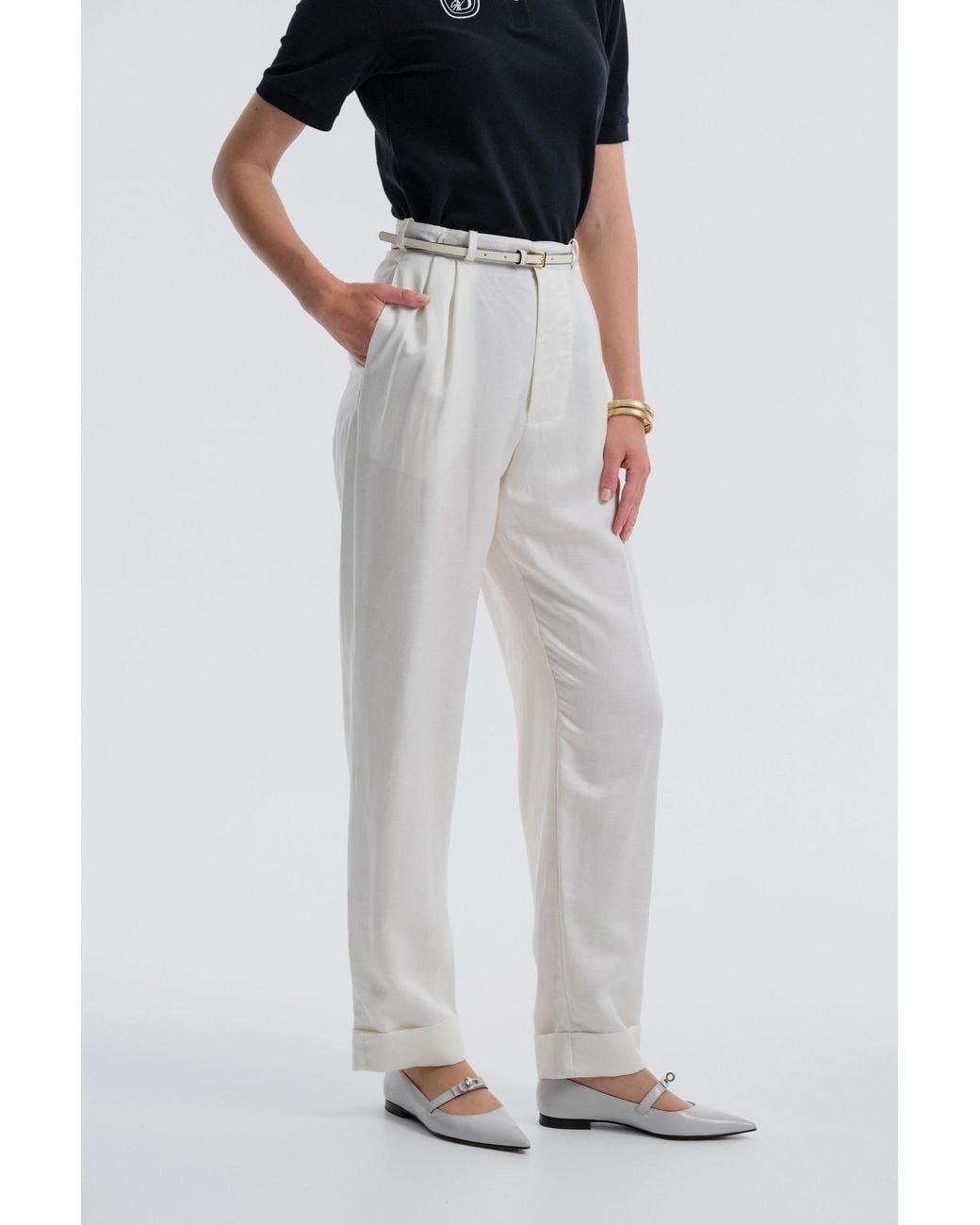 Baltér White Heathrow Club Tailored Pants