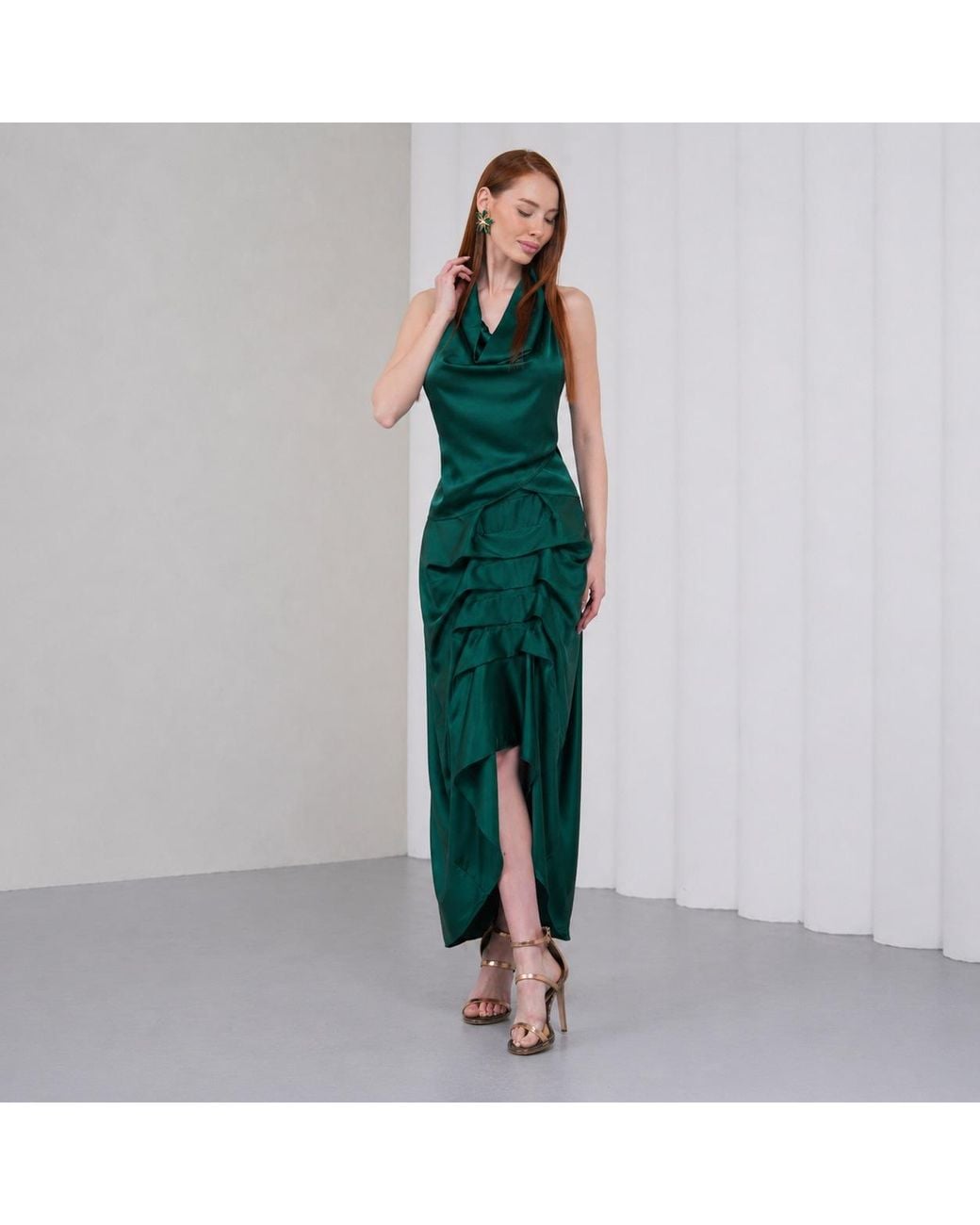 Lumina Eligma Green The Vanguard Skirt Silk