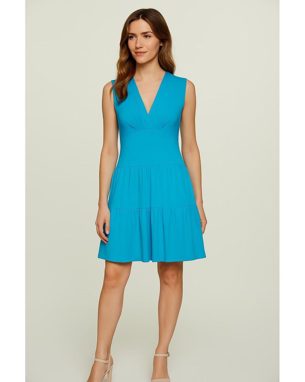 Conquista Blue Sleeveless Cotton Jersey Dress