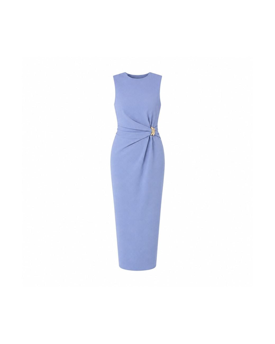 Girl In Mind Blue Louisa Buckle Wrap Detail Midi Dress