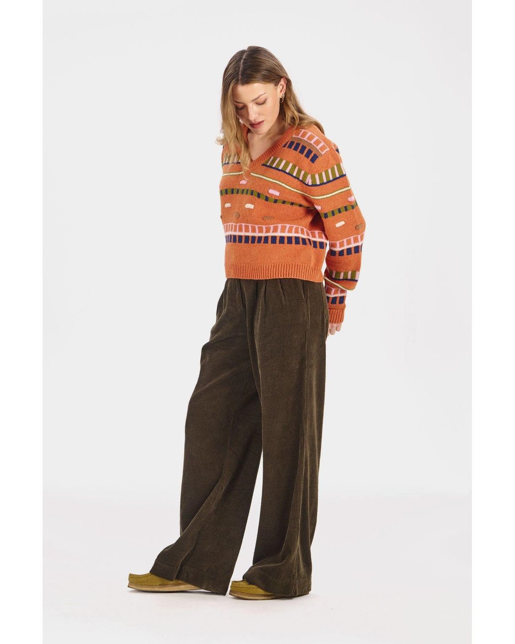 Komodo Brown Lola Organic Cotton Corduroy Trousers