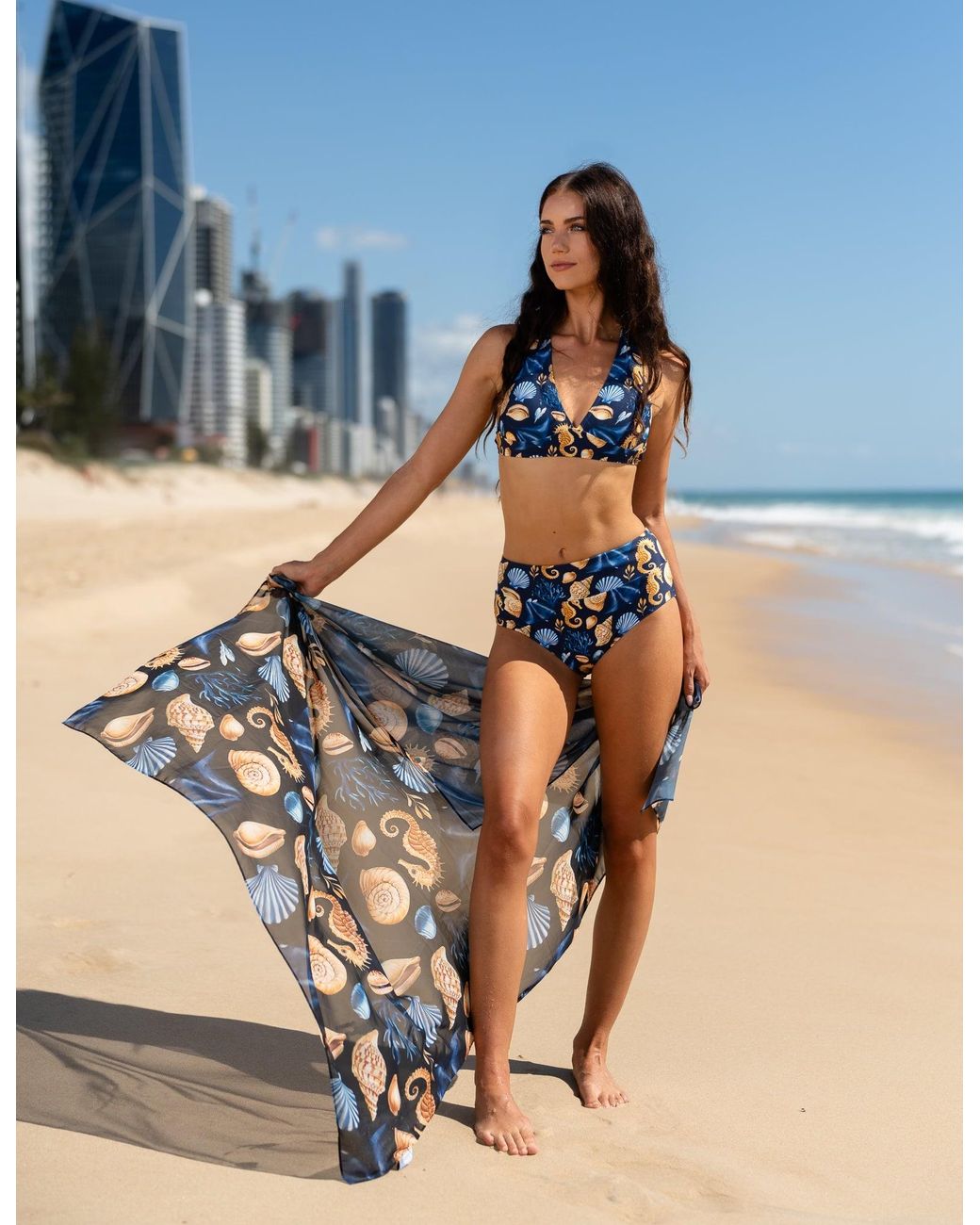 Plivati Blue Olivia Halter Tie Bikini Top — Čiovo