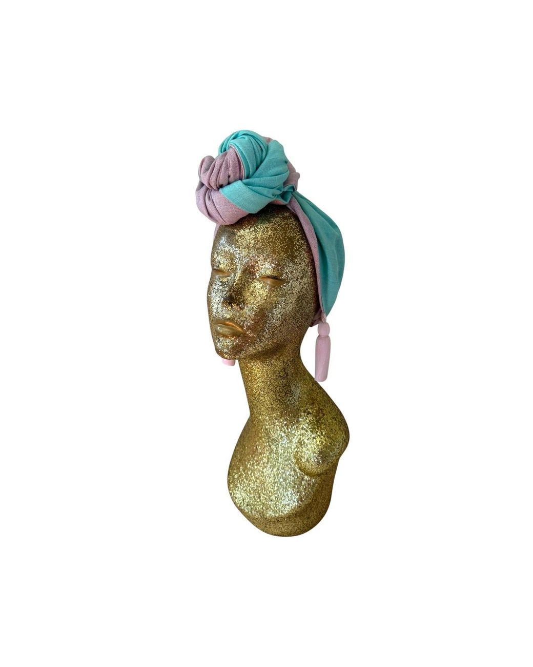 Julia Clancey Green Edith Aqua Reversible Tassels Turban
