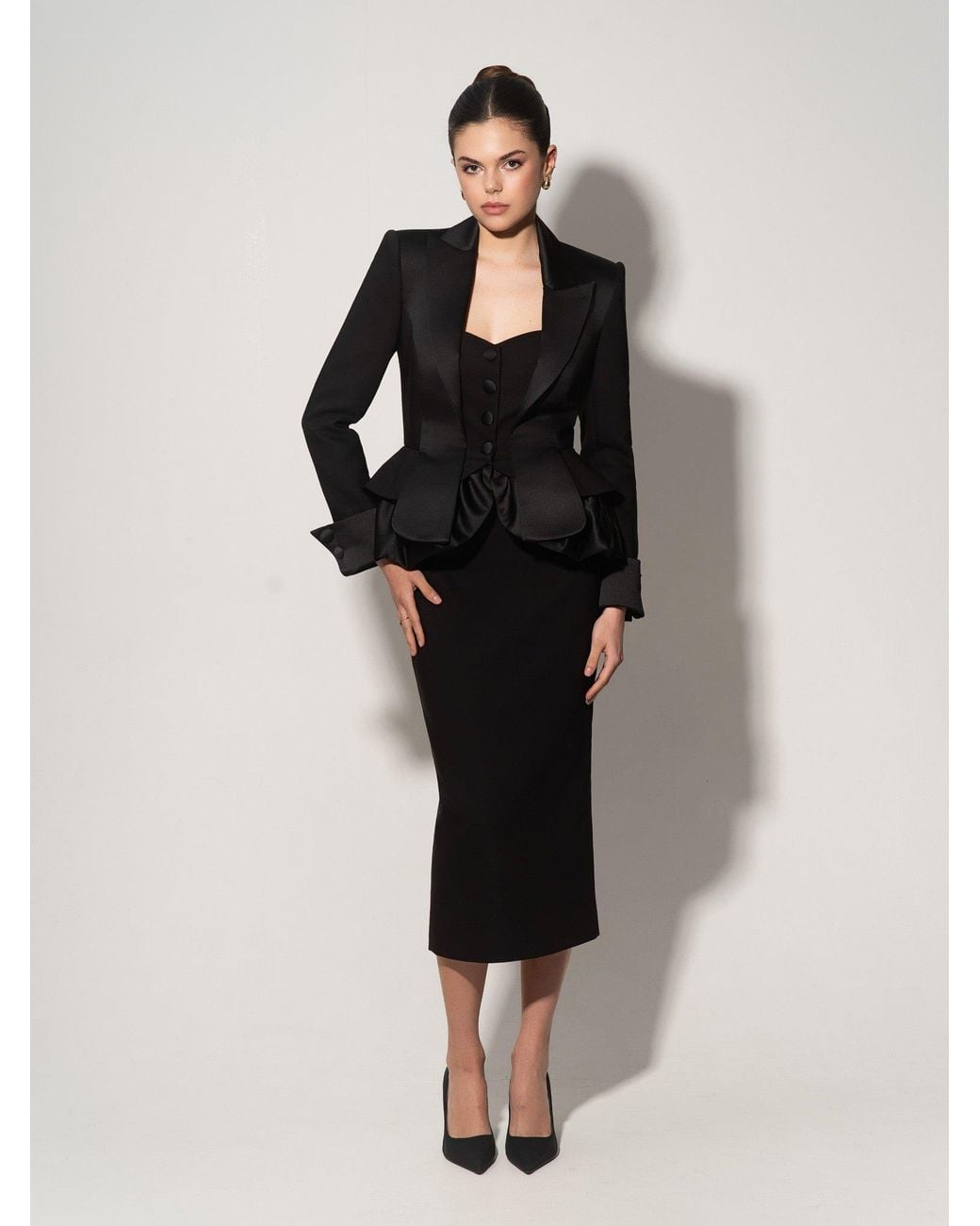 Tia Dorraine Black Deconstructed Tailored Blazer