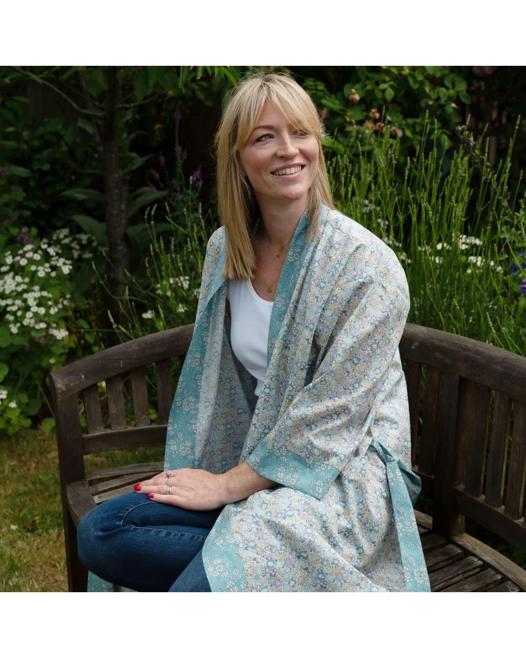 Lime Tree Design Green Long Kimono Robe Michelle