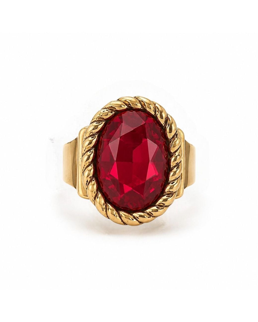 Vstyle Red Ruby Statement Ring