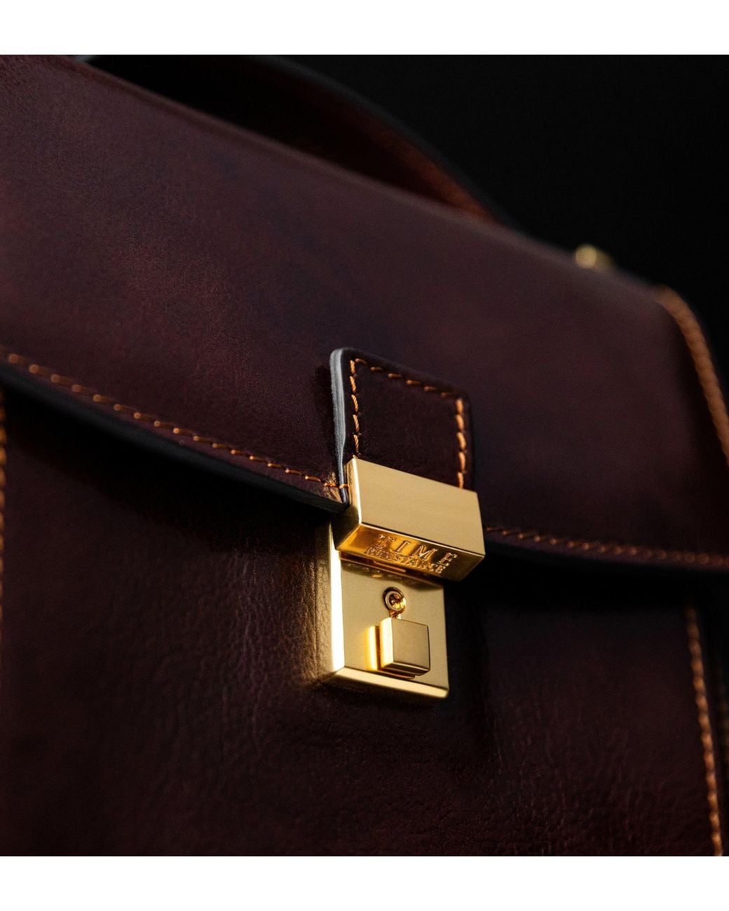 Time Resistance Purple Small Leather Briefcase for men