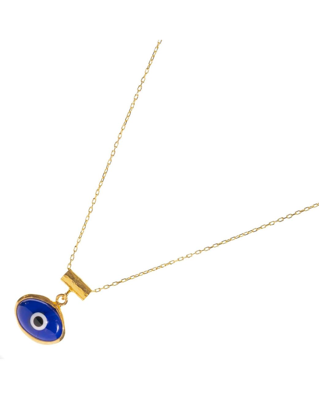 Ebru Jewelry White Watch Over Me Evil Eye Necklace