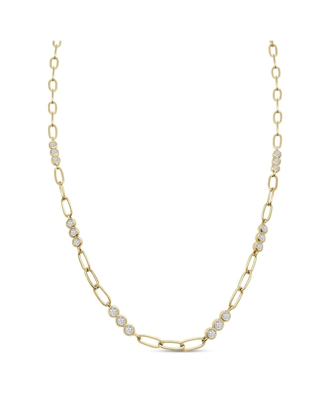 Clemence Wren Metallic Triple Gemstone Necklace Chain