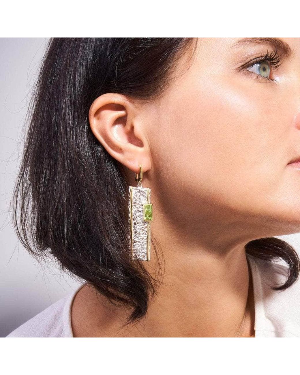 German Kabirski Metallic Verina Peridot Earrings