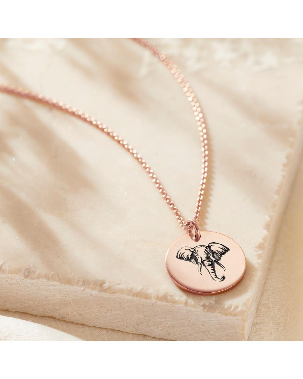 Posh Totty Designs Pink Plated Elephant Spirit Animal Necklace