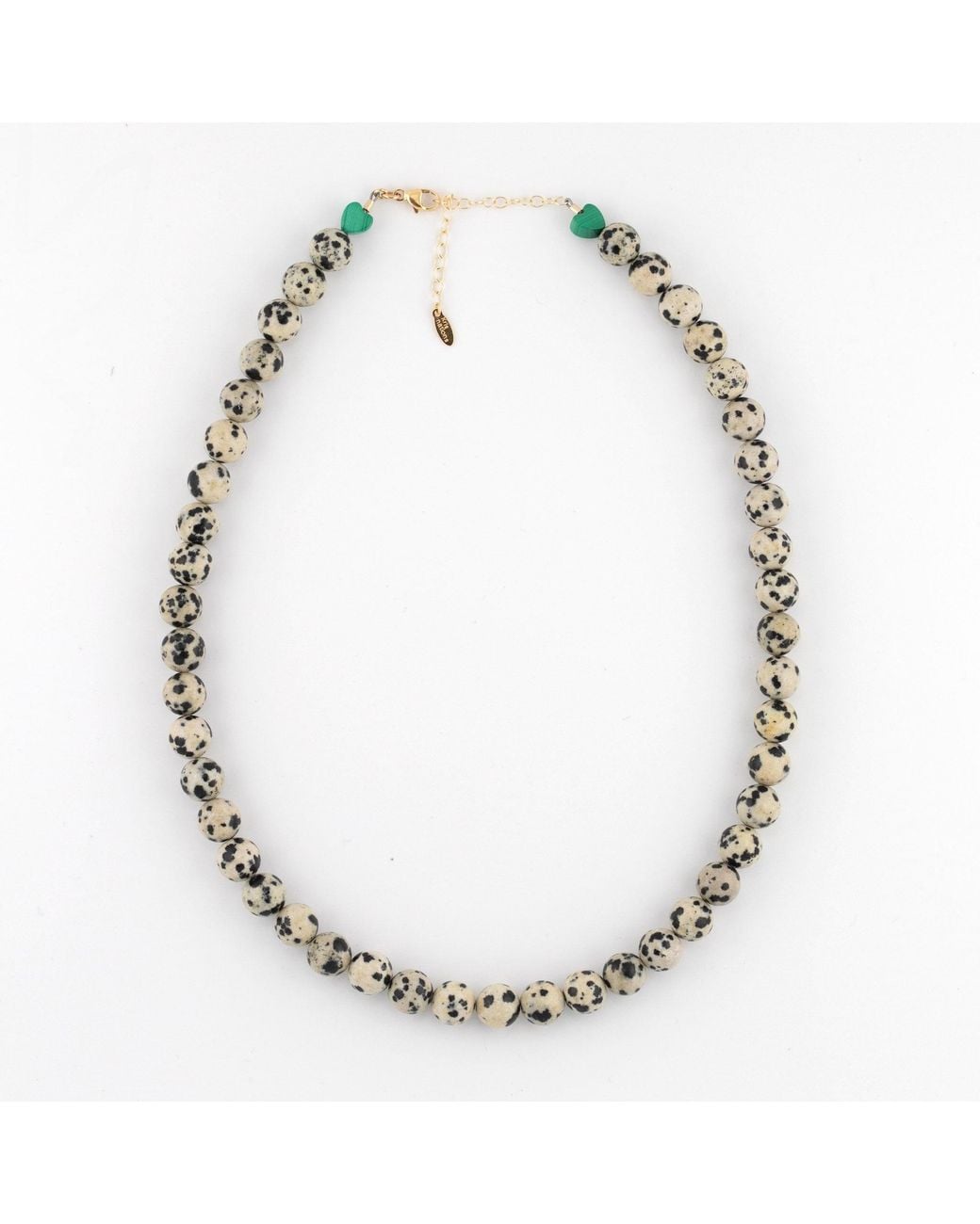 Kris Nations Metallic Dalmatian Jasper Gemstone Baller Necklace