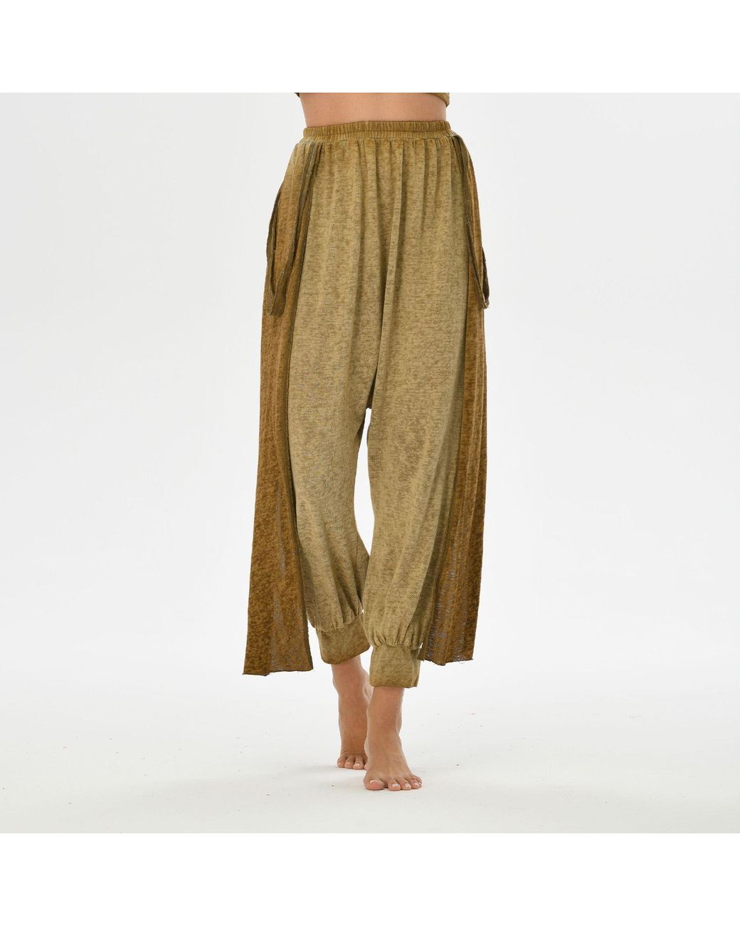 Zhenabia Green Suhan Harem Pants Desert Sand
