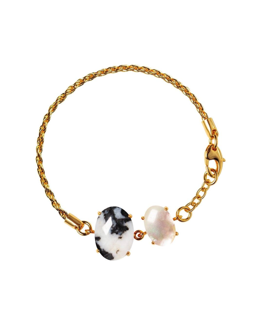 Crystalline Jewellery Metallic Pearl & Jasper Bracelet