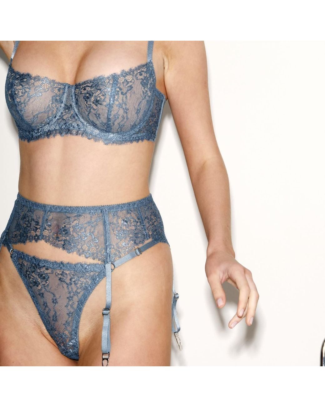 Daily Underwear Blue Garter Belt Ocean Light