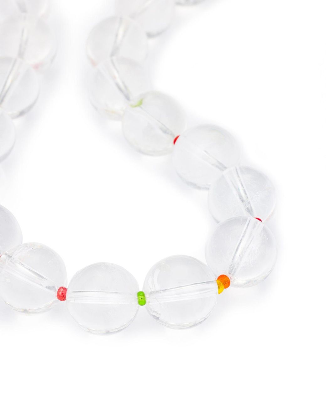 Kybele Studio White Quartz Bonbon Necklace With Glass Spacers