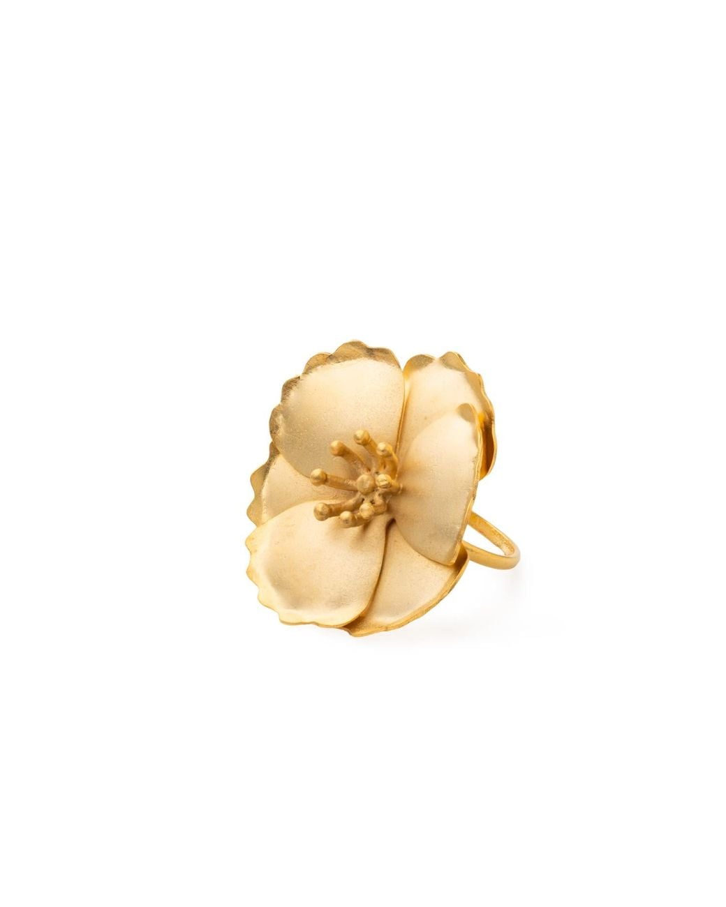 Meraki by Rashmi Bajaj Metallic Daylily Plated Chunky Ring
