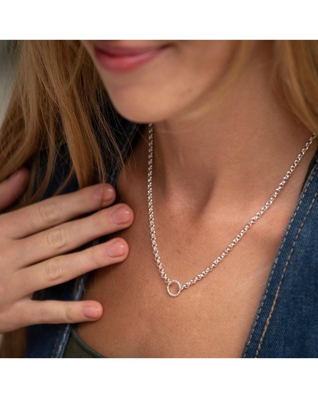 Lily Charmed Metallic Sterling Eternity Twist Charm Collector Necklace