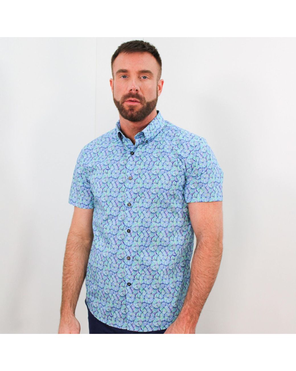 Lords of Harlech Blue Tim Harlequin Stars Lilac for men