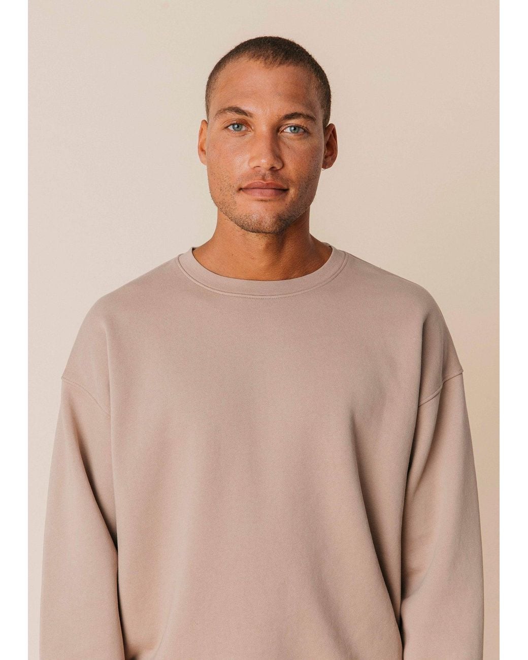 Ocio Leisurewear Brown Neutrals Oversized Crewneck for men