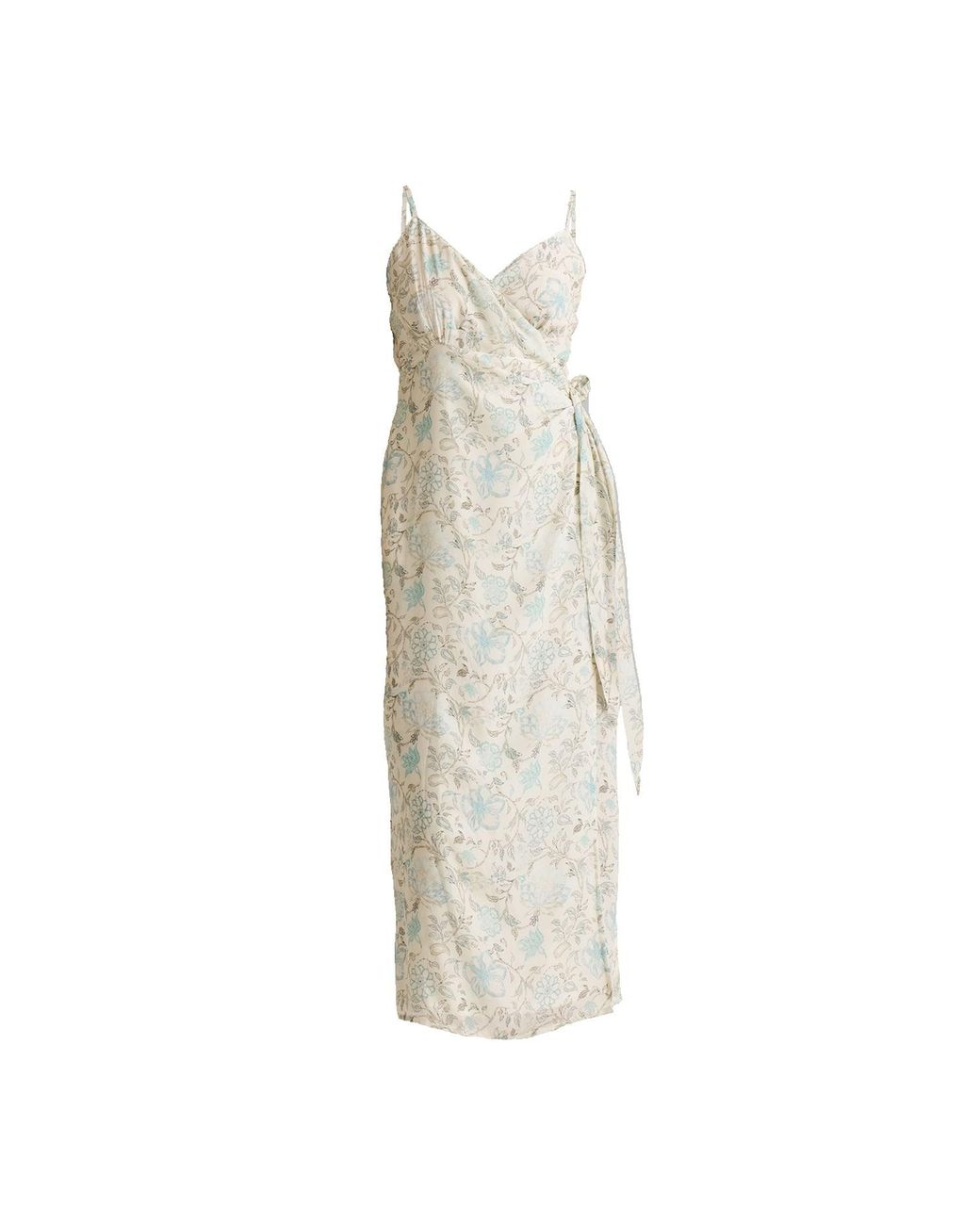 REISTOR White Strappy Wrap Crepe Dress